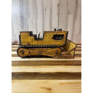 Vintage 1970s Made In USA Tonka T-6 Tracked Bulldozer Pressed Steel Toy